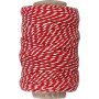Katoenen koord - rood/wit - 50 m