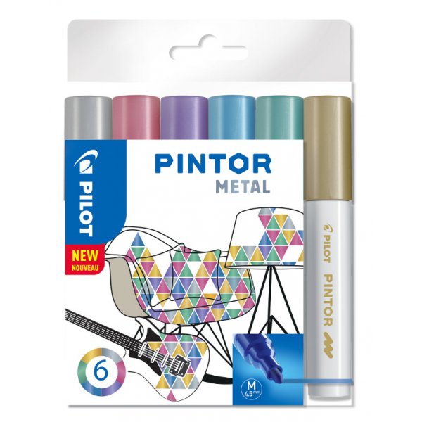 Vezelpennenset Pilot Pintor (Metaalmix) - Medium