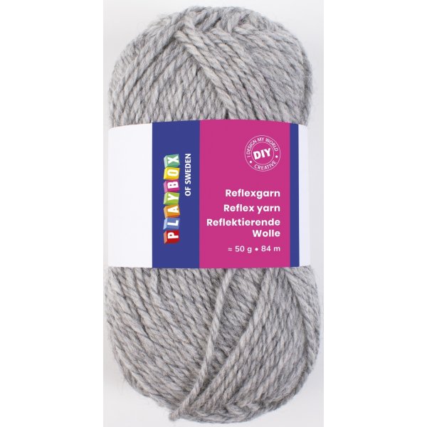 Reflecterend garen 50 g lichtgrijs