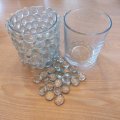 Klant imago Glazen bollen glinsterend 18 - 20 mm - kristalhelder 100 g / 20 st.