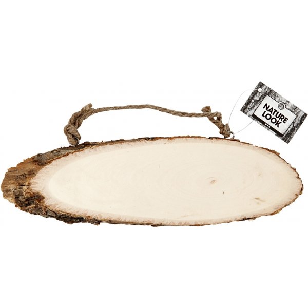 Deurbord - hoekgesneden houten plaat met schorsrand