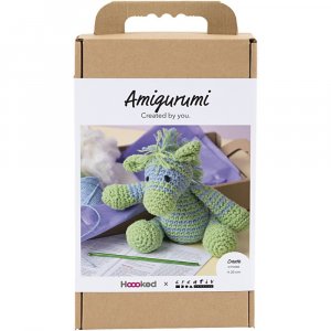 DIY amigurumi zebra lichtblauw en lichtgroen - 1 stuk. DIY amigurumi zebra lichtblauw en lichtgroen - 1 stuk.