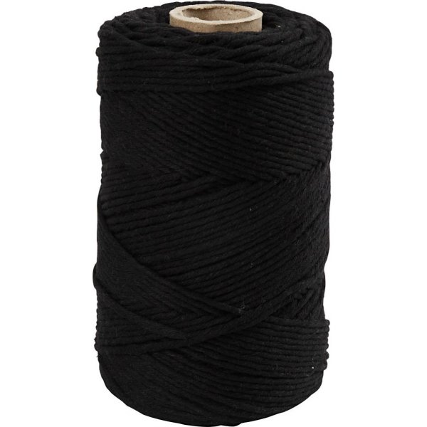 Macramgaren - zwart - 2 mm - 198 m