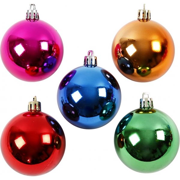 Kerstboomballen - felle kleuren - 6 cm - 20 st Kerstboomballen - felle kleuren - 6 cm - 20 st