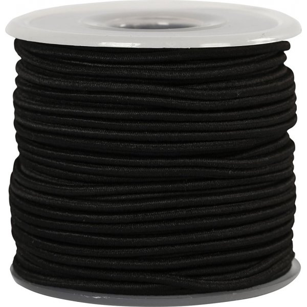 Elastisch koord 2 mm - zwart - 25 m