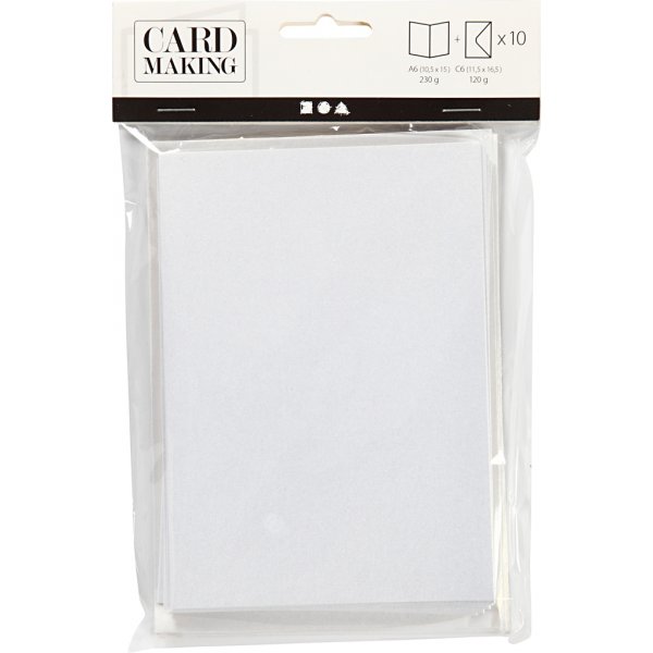 Parelmoer kaarten - crme - 10 sets