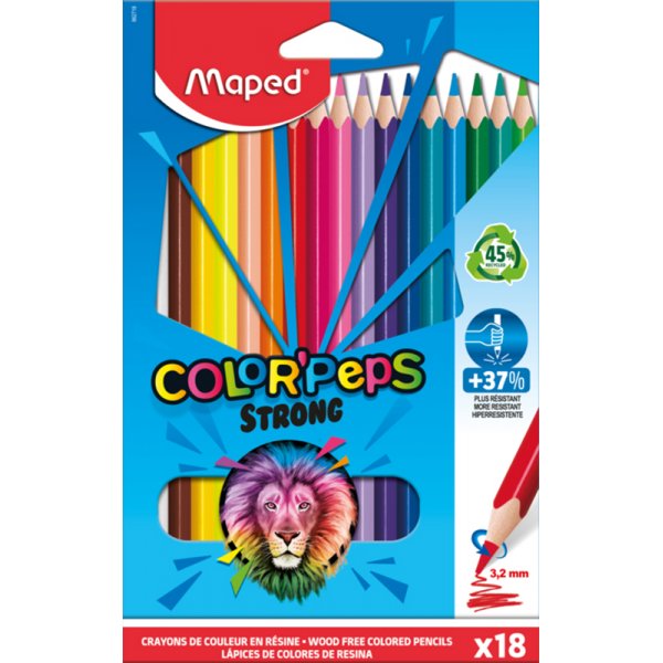 Kleurpotlodenset - Maped - Color'Peps Strong 18-pack