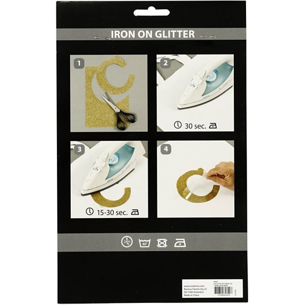 Strijkstof - zilver - glitter - A5 Strijkstof - zilver - glitter - A5