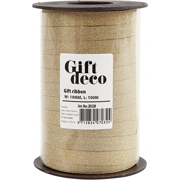 Cadeaukoord - goud - glitter - 100 m Cadeaukoord - goud - glitter - 100 m