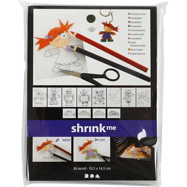 Krimpfolie vellen met motieven - mat transparant - 36 vellen Krimpfolie vellen met motieven - mat transparant - 36 vellen