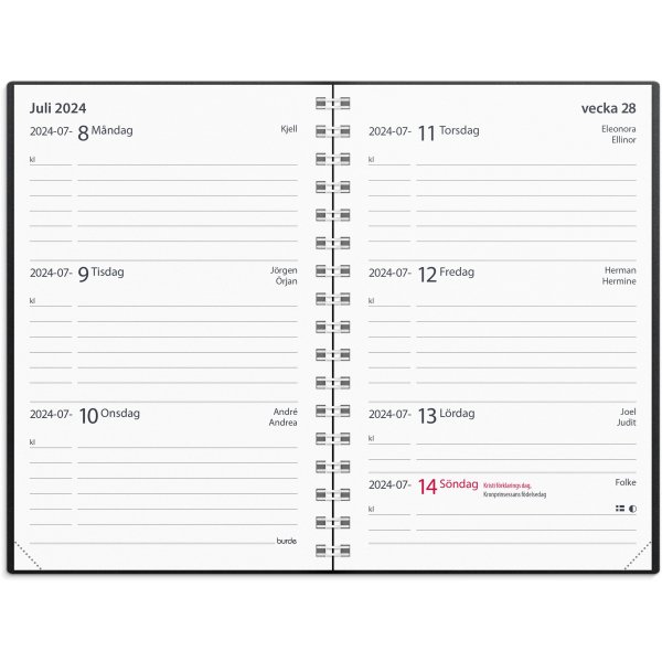 Kalender 24/25 - Klein Studiejaar - Basic zwart kunststof Kalender 24/25 - Klein Studiejaar - Basic zwart kunststof