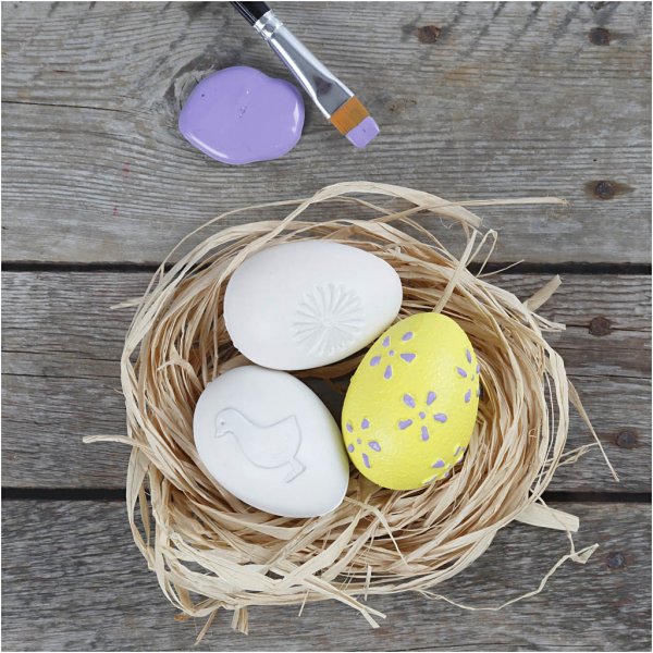 Kunststof ei - wit - reliëfpatroon - 12 st Kunststof ei - wit - reliëfpatroon - 12 st