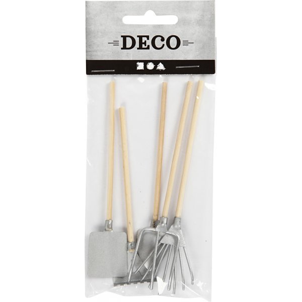 Kerstman accessoires - Tuingereedschap - 5 verschillende