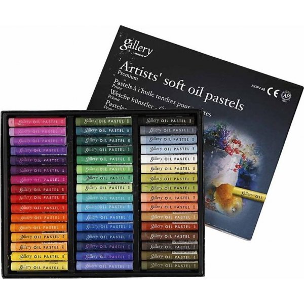 Gallery oliepastelkrijtjes premium - gemengde kleuren - 48 st