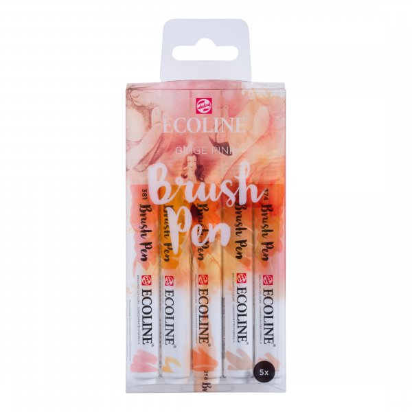 Ecoline Brush Pen 5-pack - Beige Roze