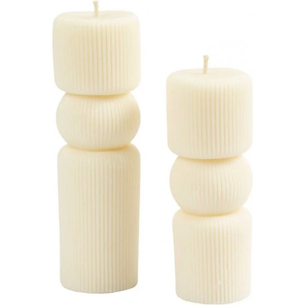 Siliconen mal - Gecanneleerde cilinder met strik Siliconen mal - Gecanneleerde cilinder met strik