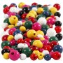 Houten kralen - rond - gemengde kleuren - 400 ml