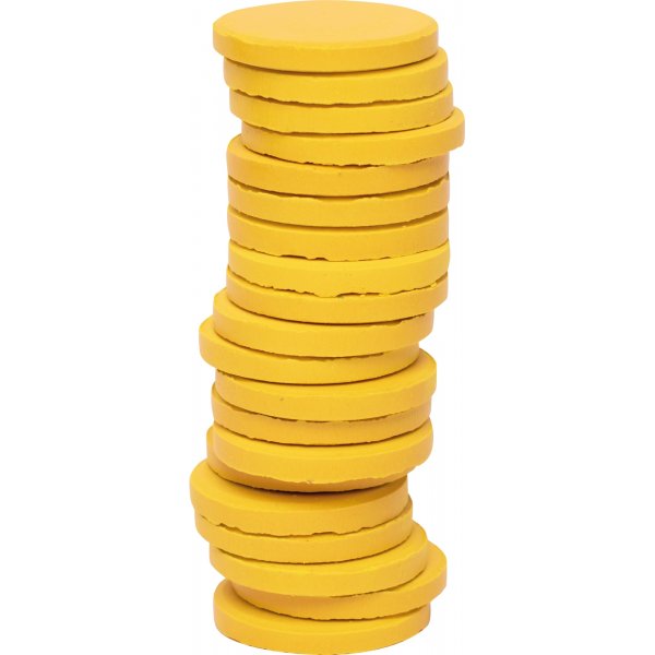 Kleur pucks  30 mm - geel - 20 st