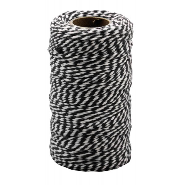 Katoenen koord 100 mx 2 mm, zwart