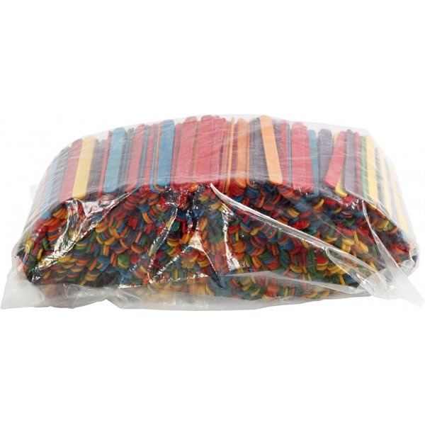 Houten stokjes - gemengde kleuren - 1000 st