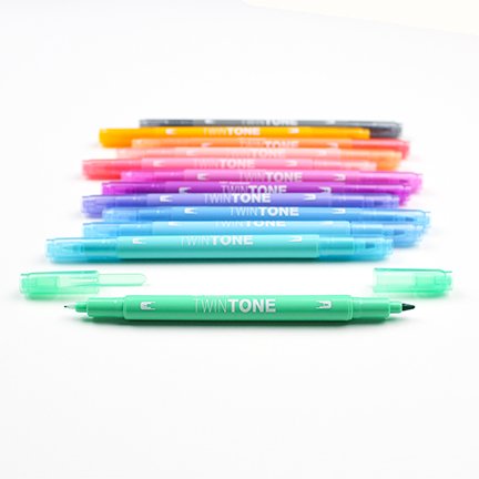 Tombow TwinTone Pastel 0,3/0,8 mm 12-pack Tombow TwinTone Pastel 0,3/0,8 mm 12-pack
