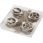 Houten ornamenten - Kerstthema - 24 st
