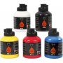 Pigment Art School - primaire kleuren - halfglanzend - 5 x 500 ml