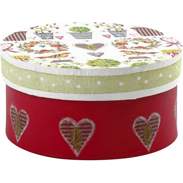 Ronde dozen van papier-maché - 3 st Ronde dozen van papier-maché - 3 st