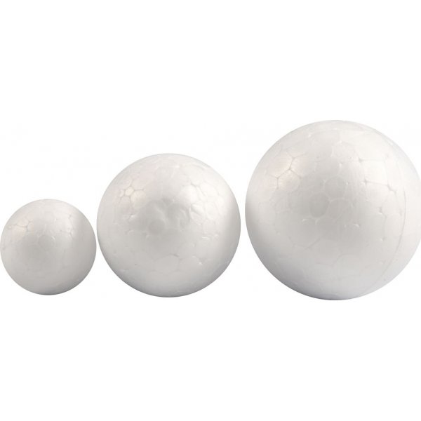 Piepschuim balletjes - wit - 20+30+40 mm - 12 st