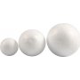 Piepschuim balletjes - wit - 20+30+40 mm - 12 st