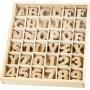 Houten letters en cijfers - 288 st