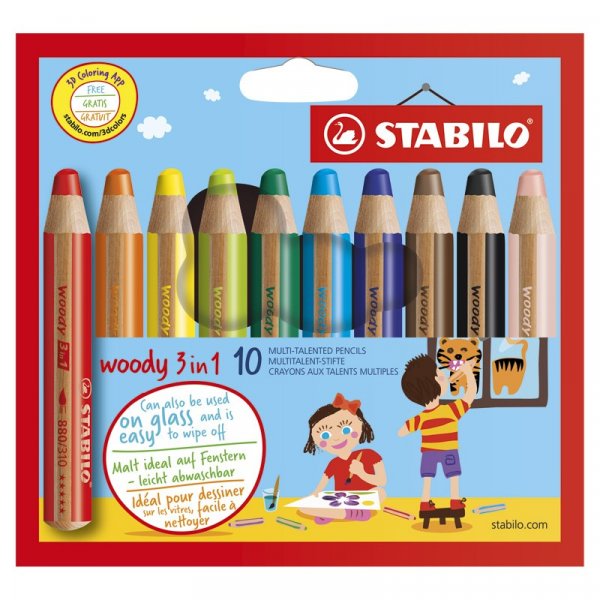 Kleurpotlood Woody - 10-pack