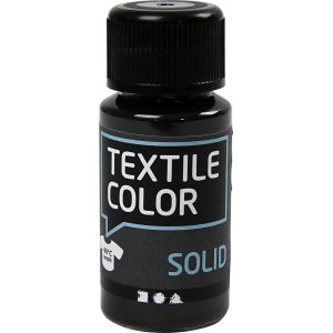 Textiel Solide textielverf - zwart - dekkend - 50 ml Textiel Solide textielverf - zwart - dekkend - 50 ml