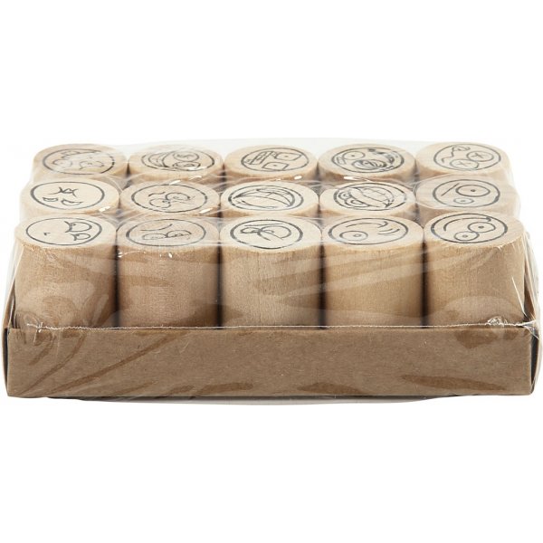 Deco Art Stempelset - smiley - 15 st Deco Art Stempelset - smiley - 15 st