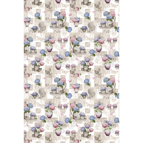 Dekzeil PVC Bloem in pot - Beige