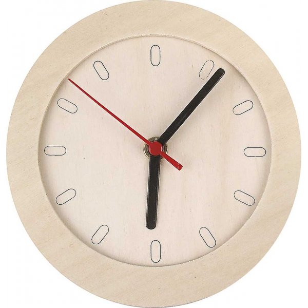 Klok met houten frame - 15 cm