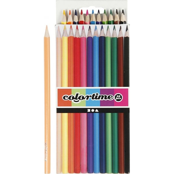 Colortime Kleurpotloden - gemengde kleuren - 12 st