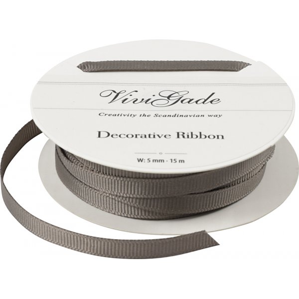 Grosgrain lint - grijs - 15 meter