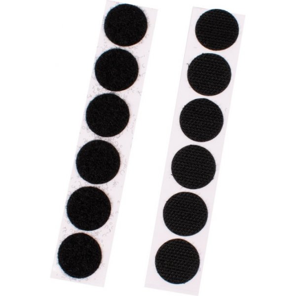 Klittenband rond zwart 20 mm 12 sets zelfklevend