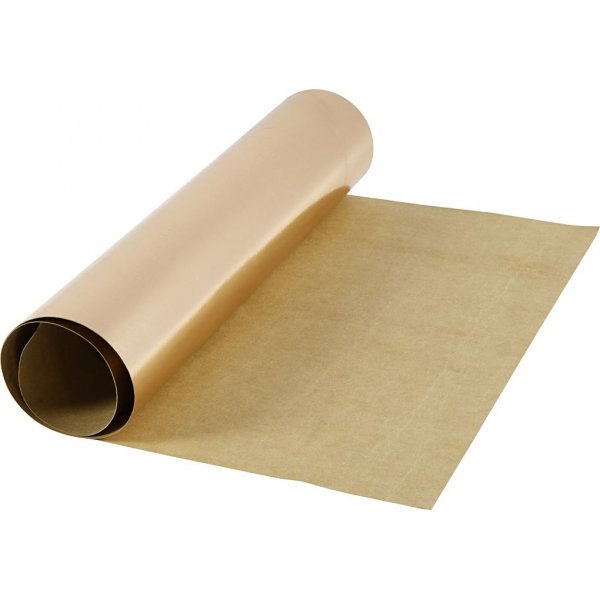Leerpapier - rosgoud - effen, folie - 1 m