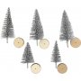 Miniboompjes - zilver - 5 st