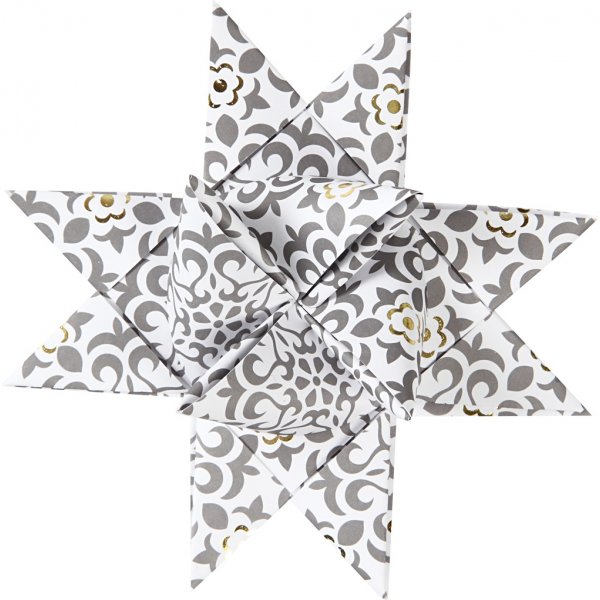 Sterstroken - goud - wit - 6,5+11,5 cm, 48 stroken