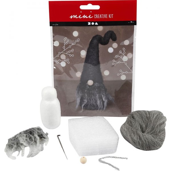 Mini DIY Kit - grijs gespikkeld - Kerstman