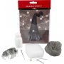 Mini DIY Kit - grijs gespikkeld - Kerstman