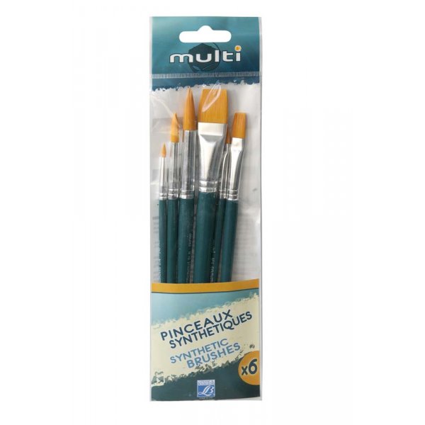 Penselenset Kunststof "Hobby Multi" L&B - 6 Penselen