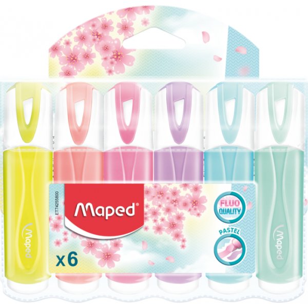 Markeerstift - Maped - Fluo Pep'S Klassieke pastelkleuren 6-pack Markeerstift - Maped - Fluo Pep'S Klassieke pastelkleuren 6-pack