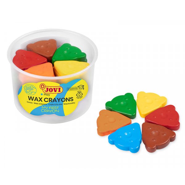 Het waskrijt - Jovi - 30 beervormige waskrijtjes standaardkleuren
