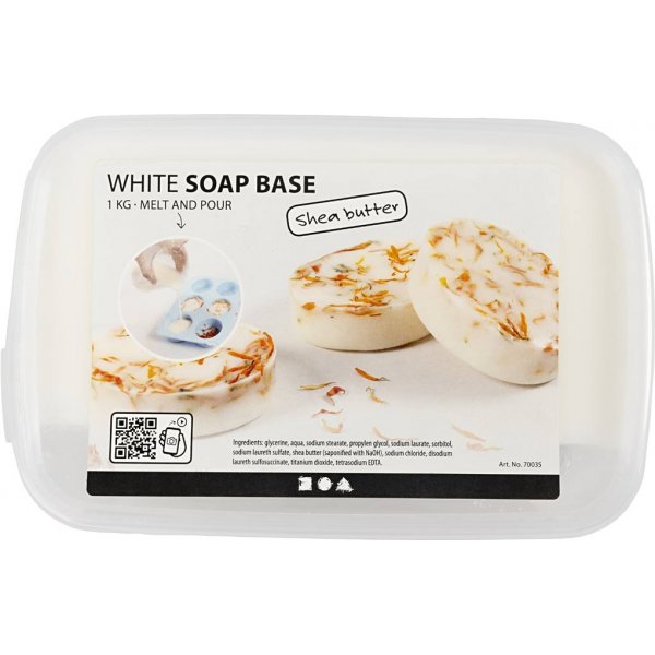 Zeepmassa met shea - wit - 1 kg Zeepmassa met shea - wit - 1 kg