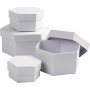 Zeshoekige dozen - wit - 4 st