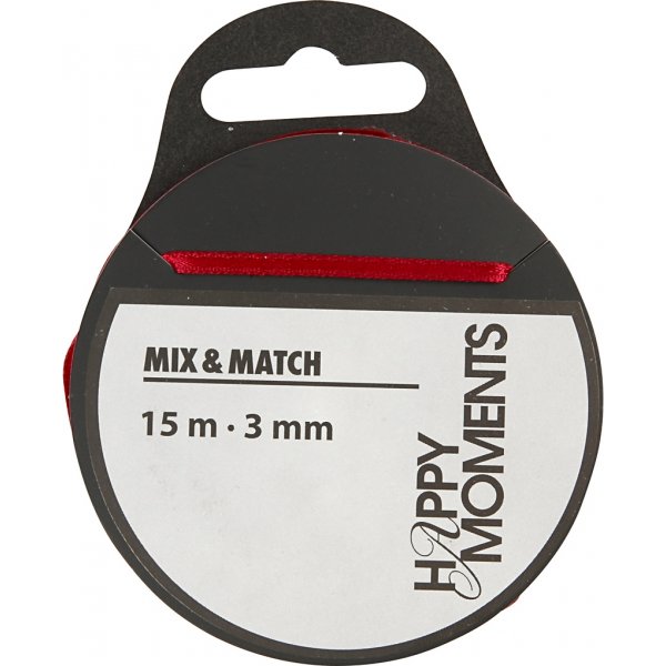 Satijnen lint - bordeauxrood - B3 mm - 15 m